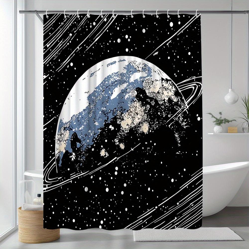 

1pc for galaxy Shower Curtain with Space Scene Earth Pattern Creative Starry Sky Design Bathroom Decor Polyester Fabric Includes 90x180cm