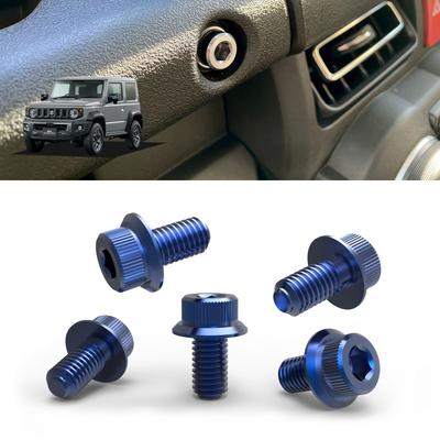 Alumania Interior Bolts for Jimny Set of M8 X Hex Full Billet Machined Sierra, 5, Blue, P1.25, Socket, Aluminum,