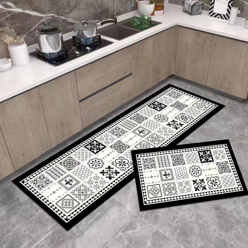 Stylish Non-Slip Kitchen Floor Mats: Dirt-Resistant, Water-Absorbing, Oil-Absorbing, Long Combination Set