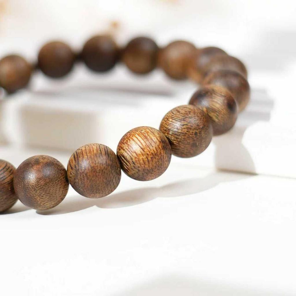Agarwood Emerald & Hetian Jade Sterling Silver Beaded Bracelet - New Chinese Style