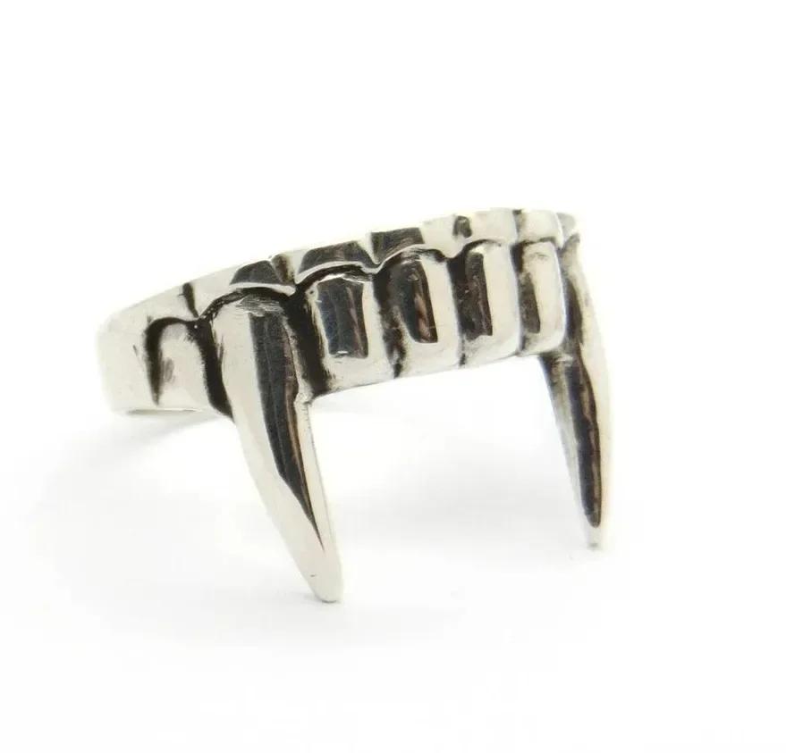 New Creative Gothic&Punk Skeleton Bones Opening Ring for Unisex Exaggerated Retro Ring Vintage Hip Hop Rock Silver Color