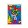 Children's Wooden 3D Puzzle Set, Educational Animal, Ocean, People And Transportation Themes, Mixed Color Wooden Toy Building Block Gift Set