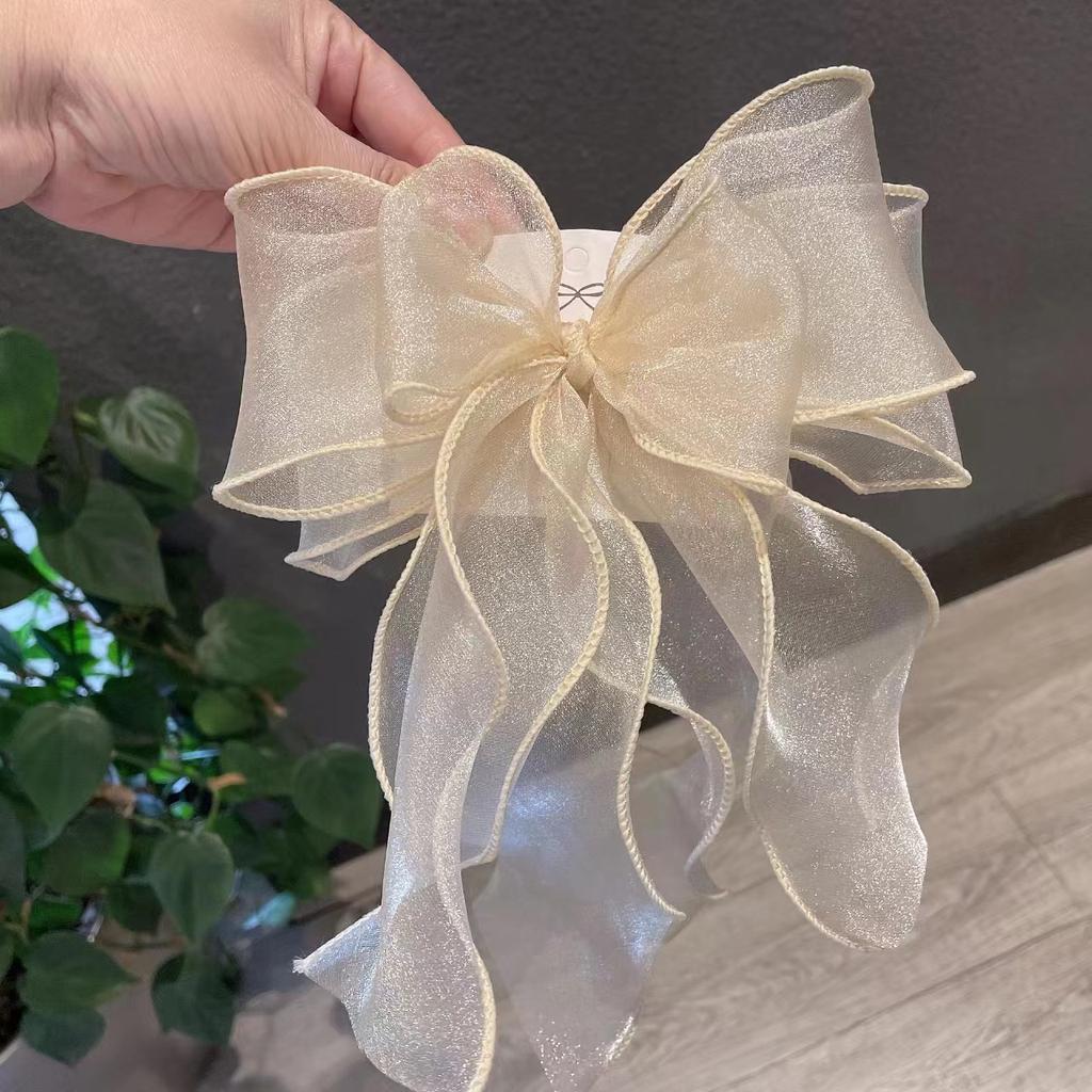 Chiffon Spring Clip Super Fairy Big Bow Hair Clip Ponytail Women's New Cloud Head Flower Hair Accessories