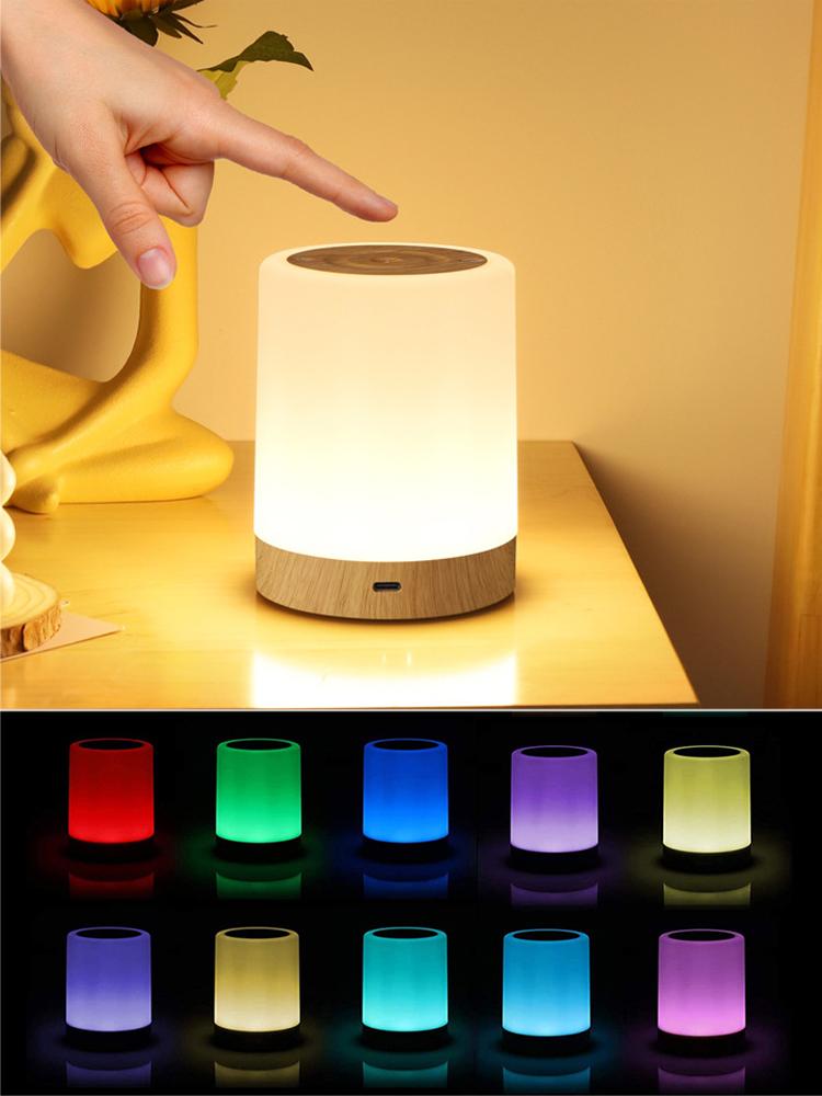 Rechargeable Bedside Lamp RGB Bedroom Touch Portable Desk LED Table Light RGB Table LED Night Lamp for Kids Gifts