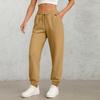 Modische Damen-Hose mit geradem Bein in Farbe, mit hohem Bund, Tunnelzug, Taschen und elastischem Bund, Freizeit-Hose