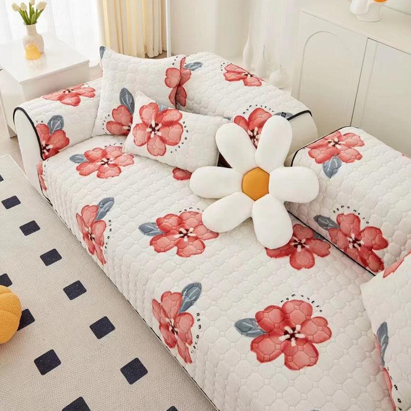 Winter Milk Plush Sofa Cushion Wholesale Anti Slip Plush Cushion Nordic Ins Style Thickened Sofa Cover Sofa Couch  Cubre Sofa