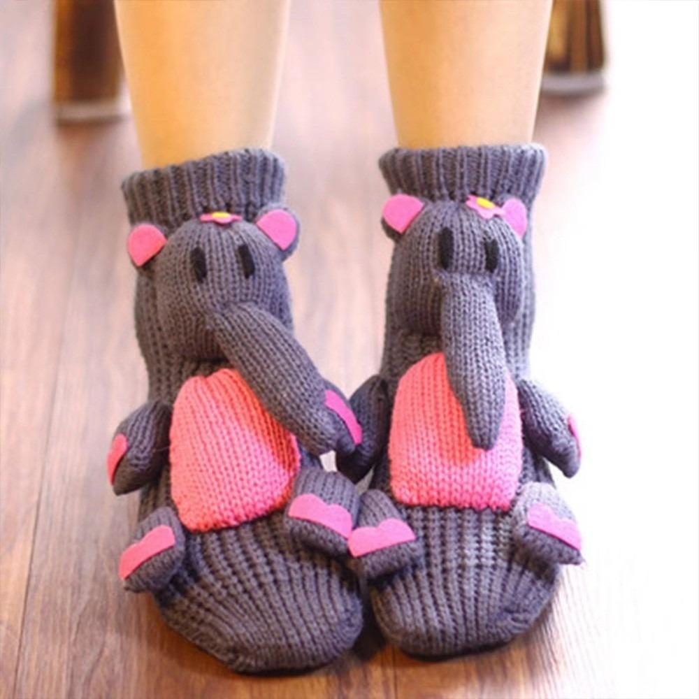 Hand Crocheted Animal Socks Thick Novelty Floor Socks New Funny Socks  for Men & Women