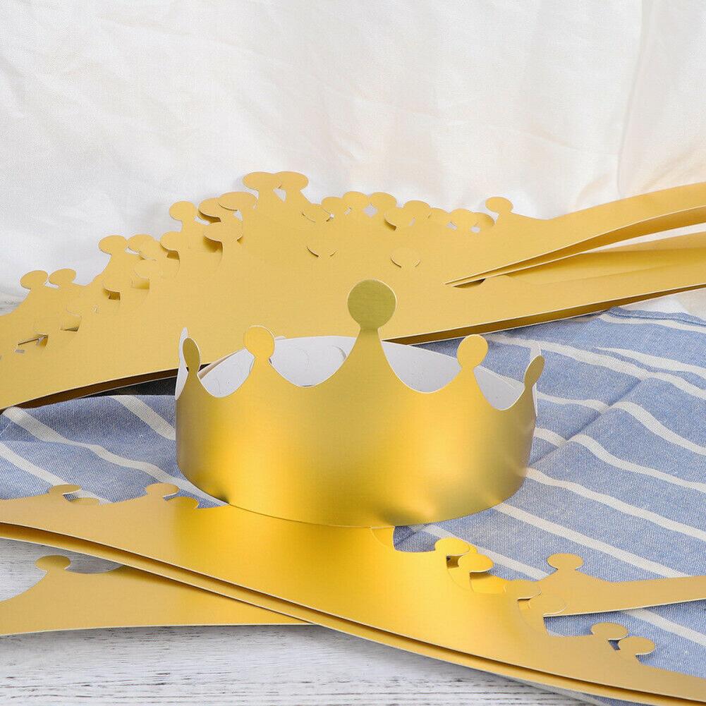 Paper Gold Card Crown Birthday Hats Theme Parties Wedding Parties Baby Shower Costume Gold 19.5 X 19.5 X 11.5cm
