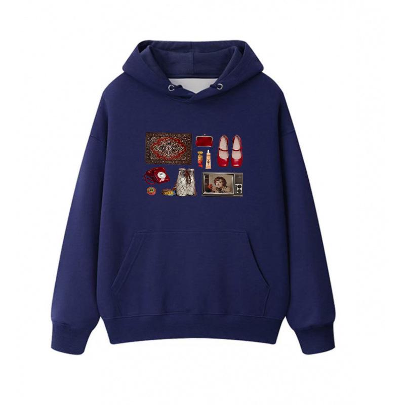 Retro Y2K Women's Casual Printed Hoodie - Autumn/Winter Collection