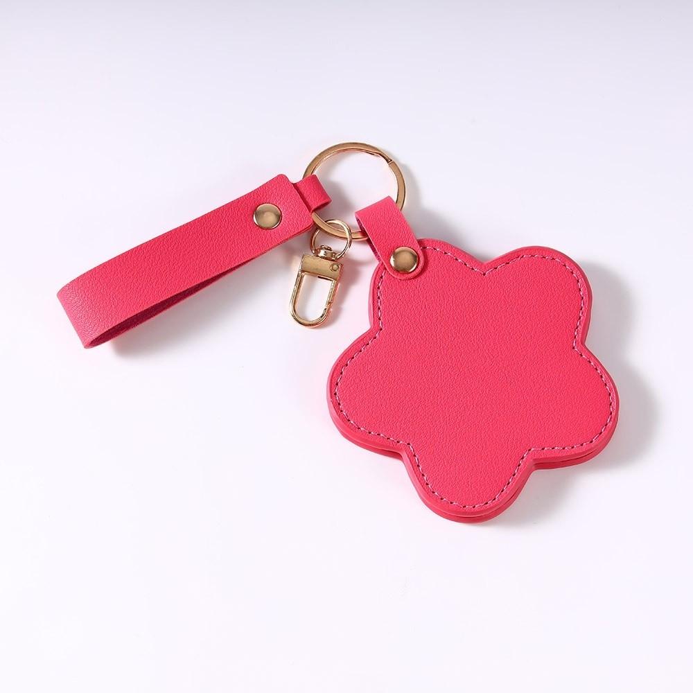 Rotate Small Mirror Stars Shape Makeup Mirror PU Leather Colorul Star Keychain  Graduation Gift