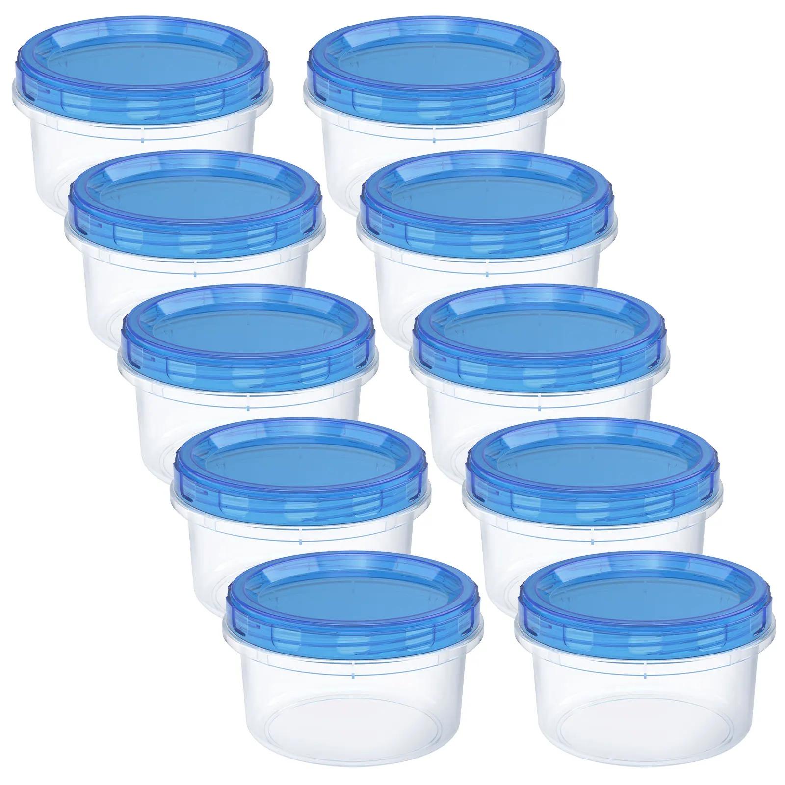 

10Pcs Freezer Storage Container Plastic Small Food Container Stackable Travel Bottle Soup Bowl with Sealing Lid for Refrigerator