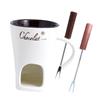 130 ml Schokoladen-Fondue-Tasse mit Gabel zum Kochen von Süßigkeiten, Mahlzeiten und für den Heimgebrauch.