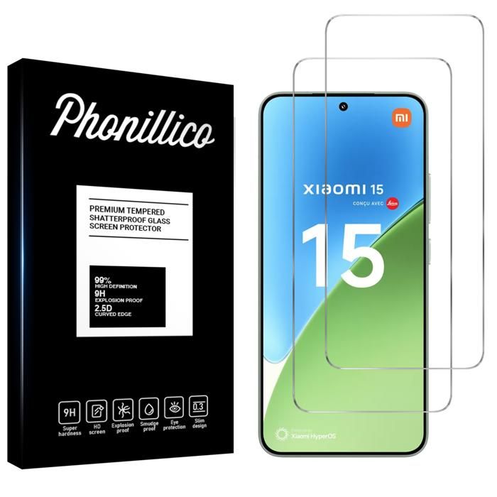 Tempered Glass - Phonillico® - Xiaomi 15 - Pack of 2 - Scratch Resistant - Screen Protector