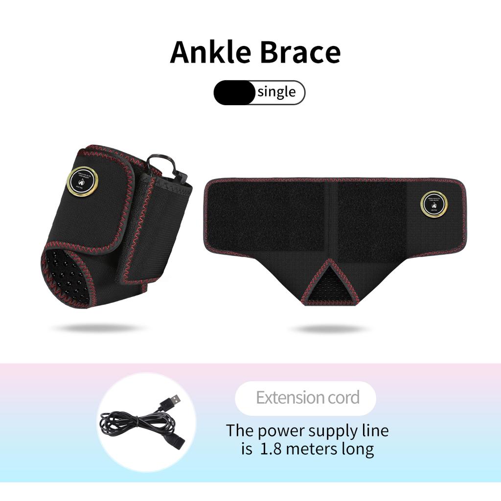 Electric Foot Massager With Heating Therapy Vibrating Ankle Pad Support For Rehabilitation And Pain Relief