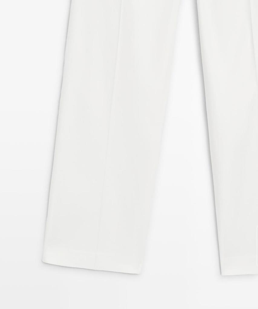 Masimodutti Straight Fit Linen Blend Pants