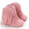 2023 Winter Tassel Toddler Shoes with Side Zipper and Soft Sole for Pre-Walking Baby Girls