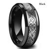 European & American Style Men's Titanium Stainless Steel Dragon Ring with Diamond Pattern