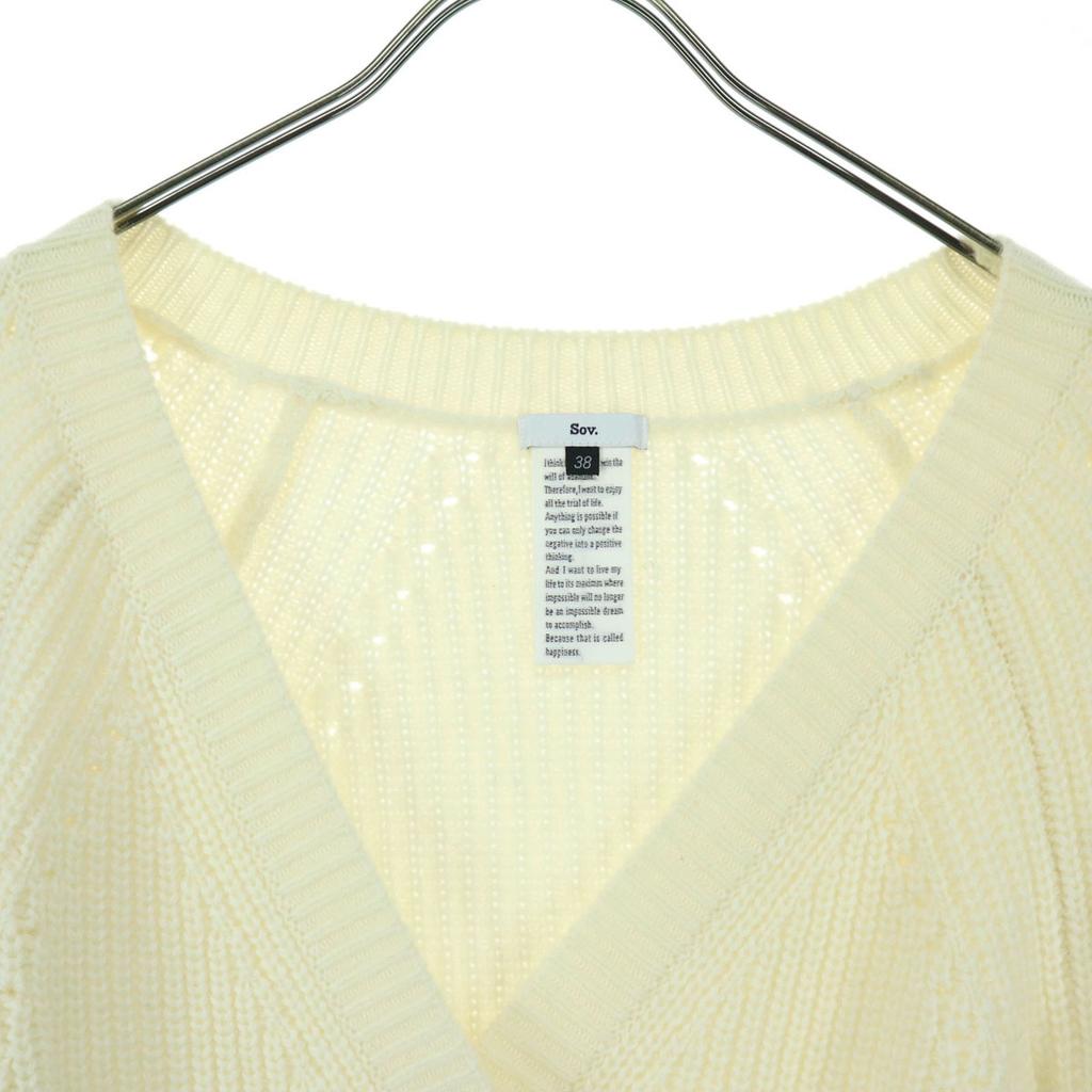 Beauty Products Sov. Long Sleeve Kashcourt Knit Cardigan 38 White Women Used