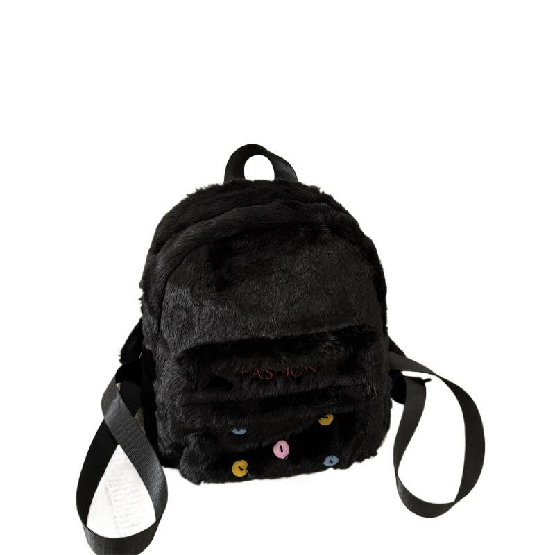 Schoolbag1011 New Niche Design White Plush Backpack Women Cute Backpack Mini Daily Travel Fashion Bag
