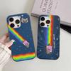 Coque de téléphone Mignonne Chat N-Nyan Pour IPhone 11 12 13 14 15 16 17 Pro Max PLUS Pro Vague Silicone Ondulé