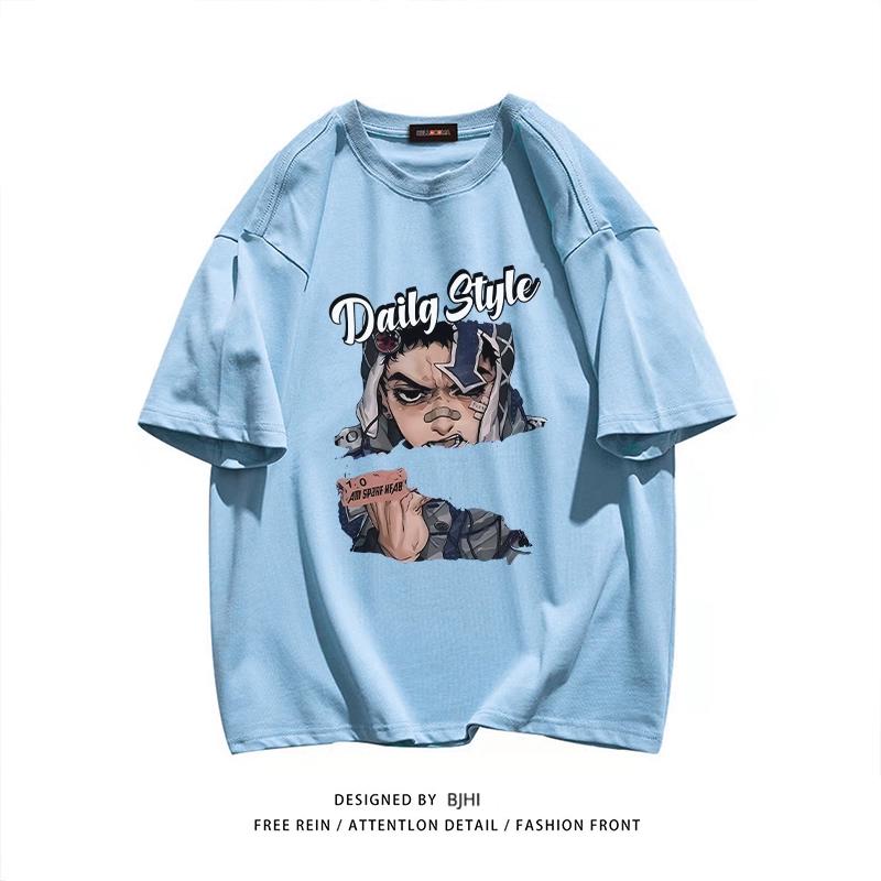 

12 цветов, мужская футболка с принтом в стиле хип-хоп, футболка с коротким рукавом, мужская уличная быстросохнущая футболка, пуловер, свободный мужской топ большого размера 3XL светло-синий