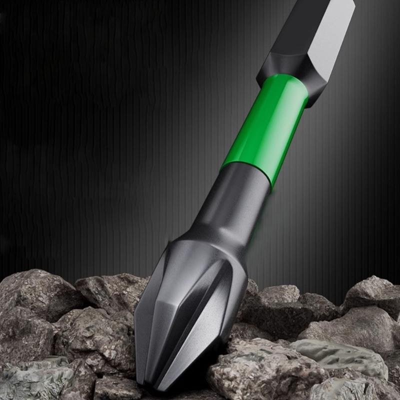 Sturdy Magnetic Crosses Bit 6.35mm Hexagonal Shank HRC62 Hardness Hardened Steel Perfect For Construction Equipment