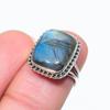 Natural Labradorite Gemstone 925 Solid Sterling Silver Jewelry Ring Size 6 V5i48