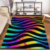 Colorful Abstract Wave Design Carpet with Vibrant Rainbow Stripes Suitable for Use As an Anti-slip for Living Room Bedroom Sofas