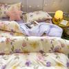 Pink Flowers Duvet Cover Set Ins Fashion Single Queen Size Girls Boys Flat Sheet Pillowcase No Filler Home Decor Bedding Set
