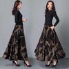 Retro High Waist Umbrella Skirt - Women's Autumn/Winter 2026 Collection, Loose Fit with Printed Big Hem