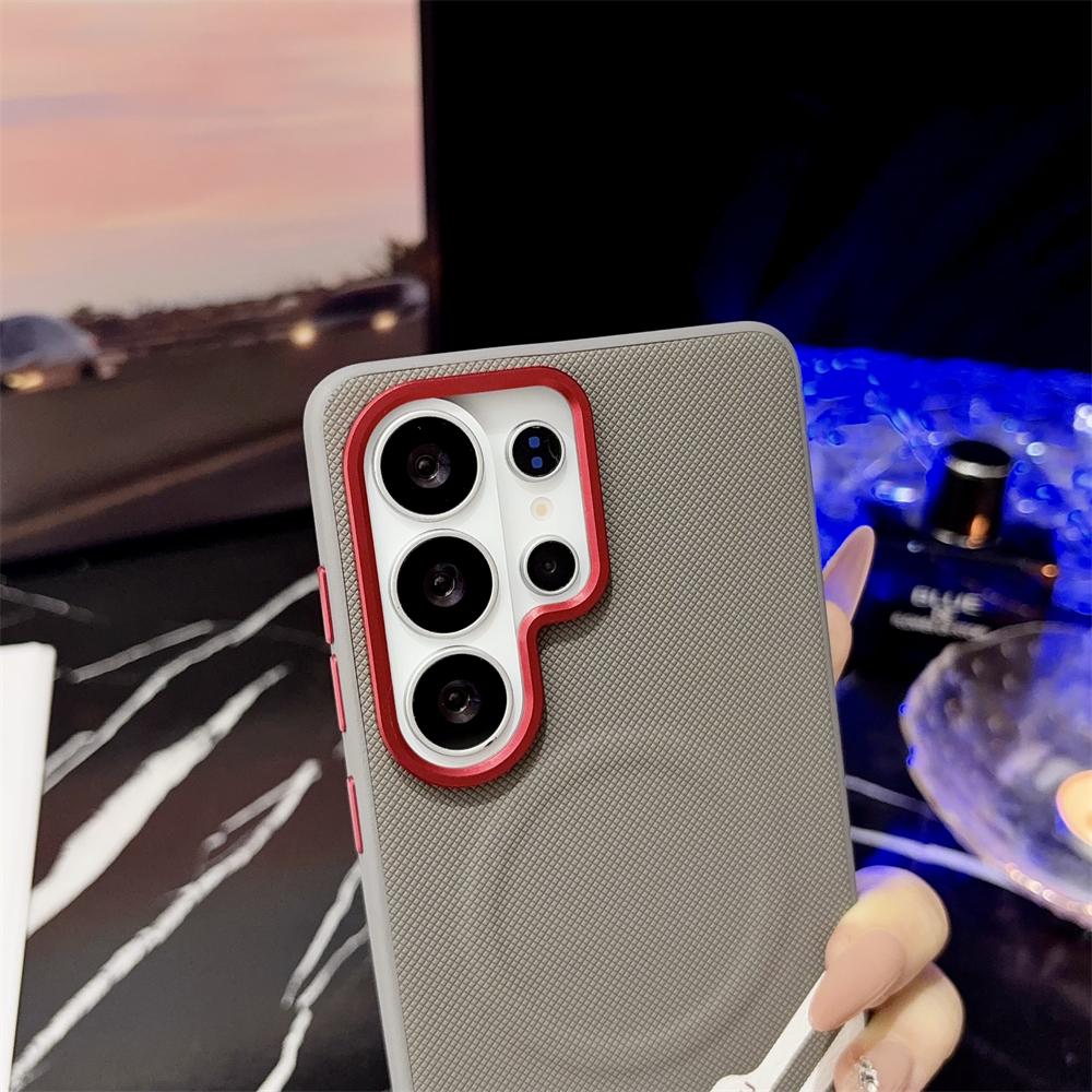 Luxury Leather Pattern For Magsafe Magnetic Phone Case For Samsung Galaxy S26 S25 Ultra Plus S25 Edge Wireless Charge Back Cover