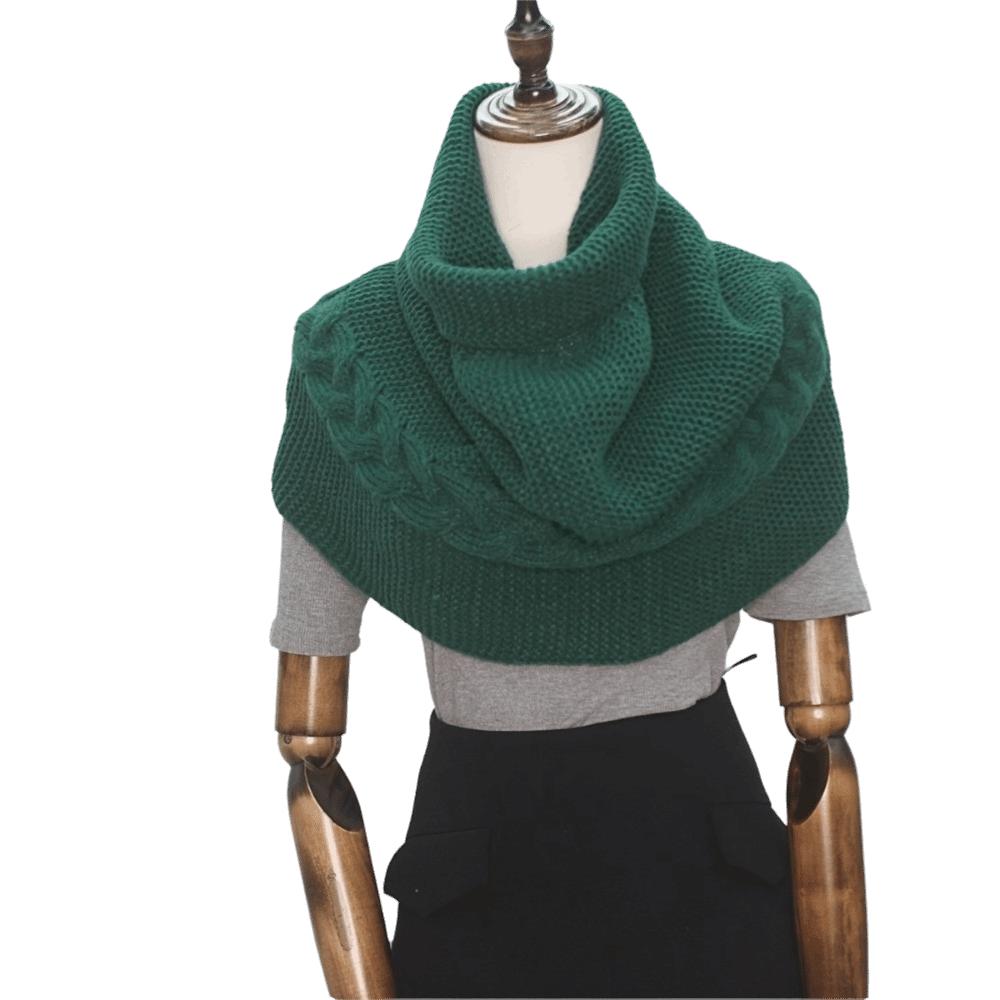 2-in-1 Neck Warmer Knit Neck Cover Chic Turtleneck Loop Scarf Commute
