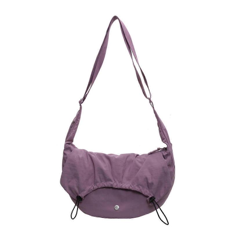 Casual Nylon Crossbody Bag For Men And Women Versatile Dumpling Bags with Adjustable Strap Large Capacity Shoulder Purse  PurplePurple SZRH A-V