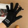 Version Coréenne Gants Tricotés en Laine pour Femmes en Hiver Pelucheux et Épaissis Chaleur pour le Cyclisme Gants Compatibles Écran Tactile Assortis