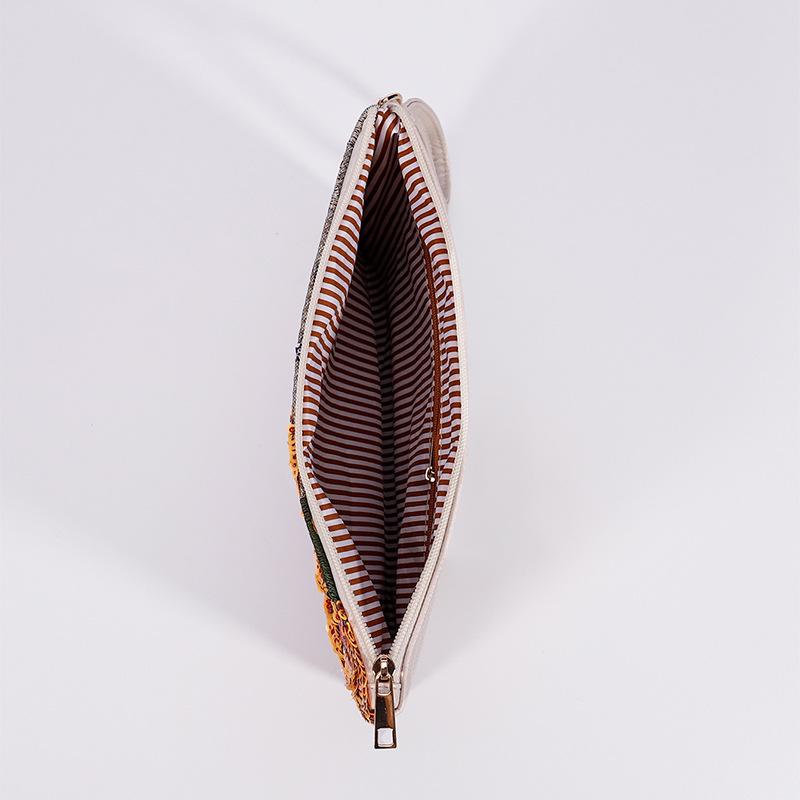 High-end Sequined Woven Dinner Bag New Embroidery Clutch Bag Summer Niche Straw Woven Bag Fashion Women's Envelope Bag