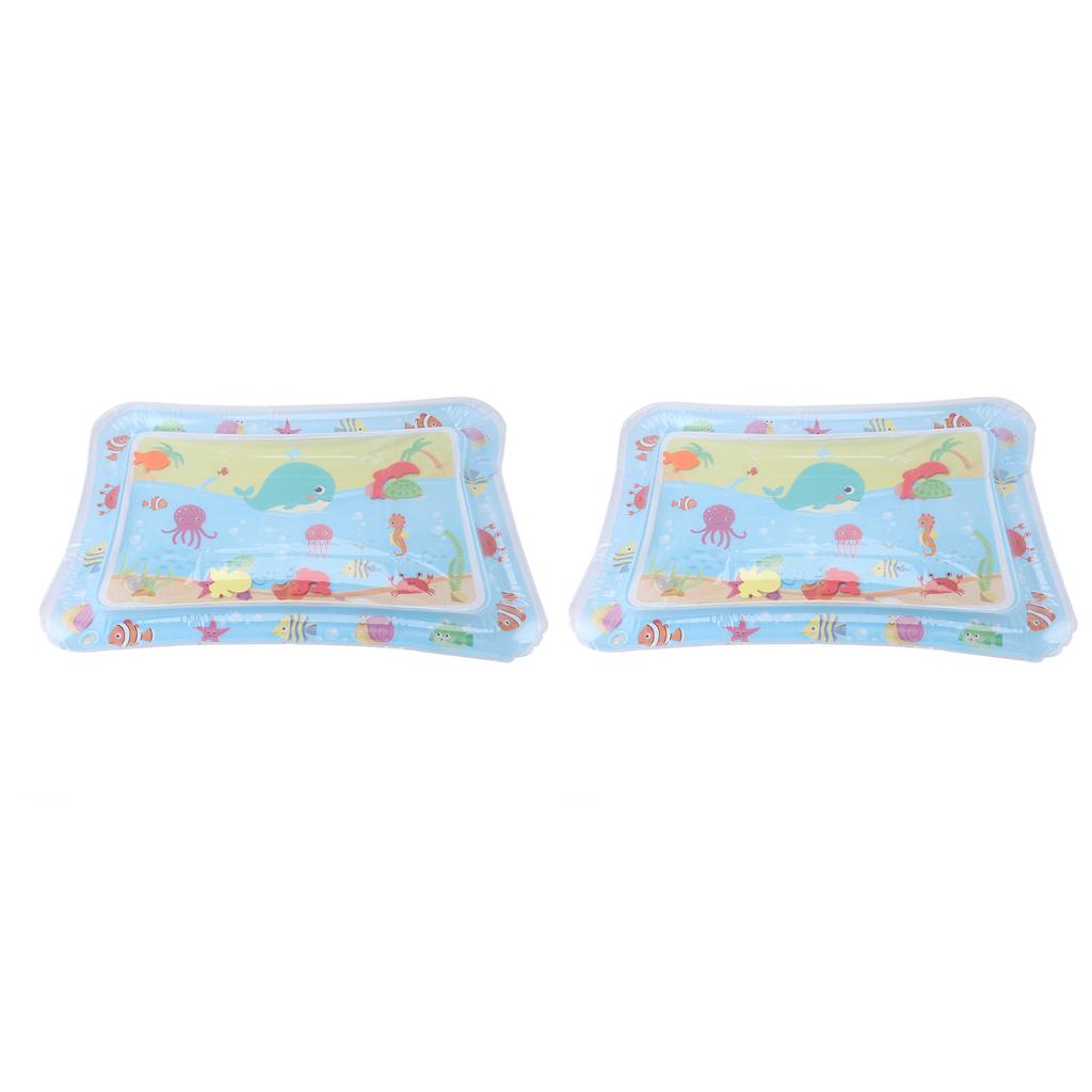 2 Pcs Baby Water Play Mat Rich Colorful Pattern Tummy Time Water Cushion Infant Early Development Ac