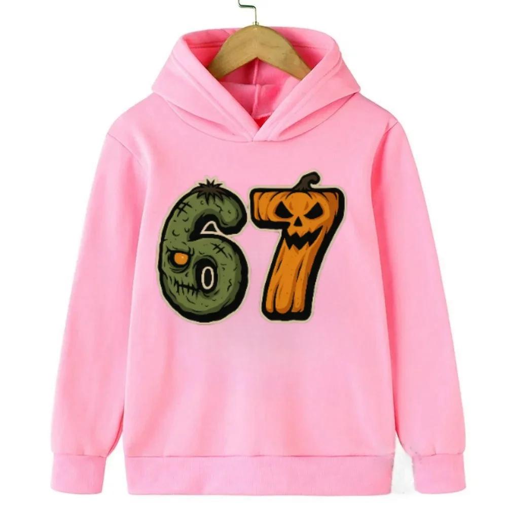 Spring Autumn 67 Six Seven Crazy Children's Hoodie Kids Casual Fashion Fun Boys Hooded Sweatshirt Pullover Girl Clothing Top