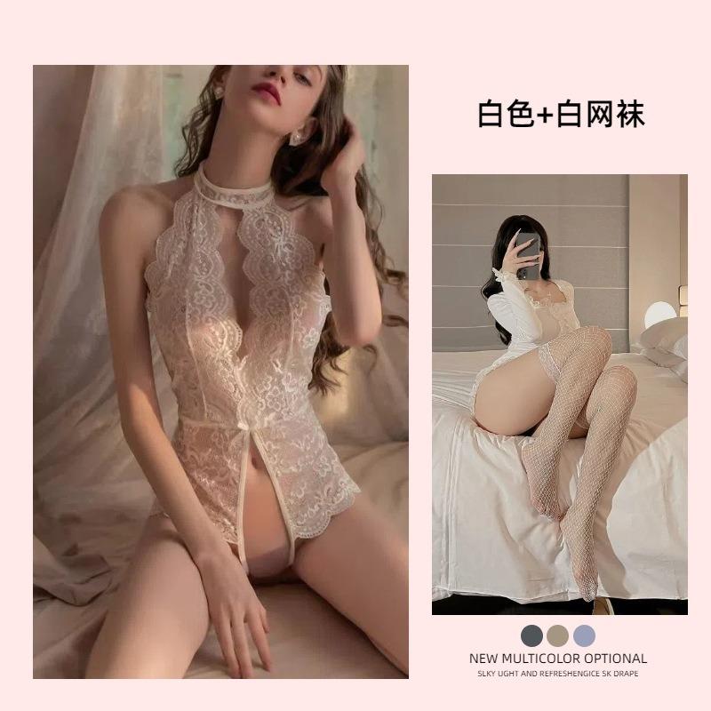 Sexy Lingerie Sexy Teasing Women Open Crotch Lace Seduction Onesie Free Uniform Suit Pure Passion