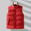 Men's Casual Vest 2025 Autumn and Winter New Stand-up Collar Warm Fleece Cotton Solid Color Large Size Loose Cotton Vest
