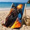 Rider On Fire Strandtuch Mikrofaser Strandtuch, Leicht und Schnelltrocknend, für Sommerreisen, Schwimmbad-Fan Geburtstagsgeschenk