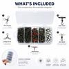 Steel Fishing Line Fasteners, 110 Assorted Rotating Tackle Attachments for Joining Line with Multiple Fishing Accessories During Assembly