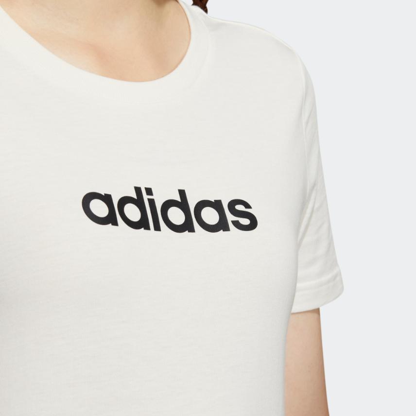 Adidas Neo Solid Color Logo Print Sports T-Shirt Women Tops White HE4526