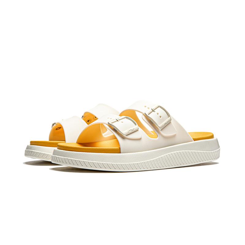 Li-Ning Casual Comfortable Non-Slip Durable Slide Sandals Men Footwear Off-White Yellow AGAU011-6