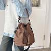 Large Capacity Drawstring Fitness Bag Korean Style Bucket Bag  Office Worker
