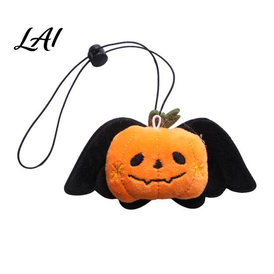 Durable Pet Play Toy Halloween Collar Charm Plush Ghost Pumpkin Pendant Soft Stuffed Small Costume Hanging Ornament for Cats Dogs Holiday