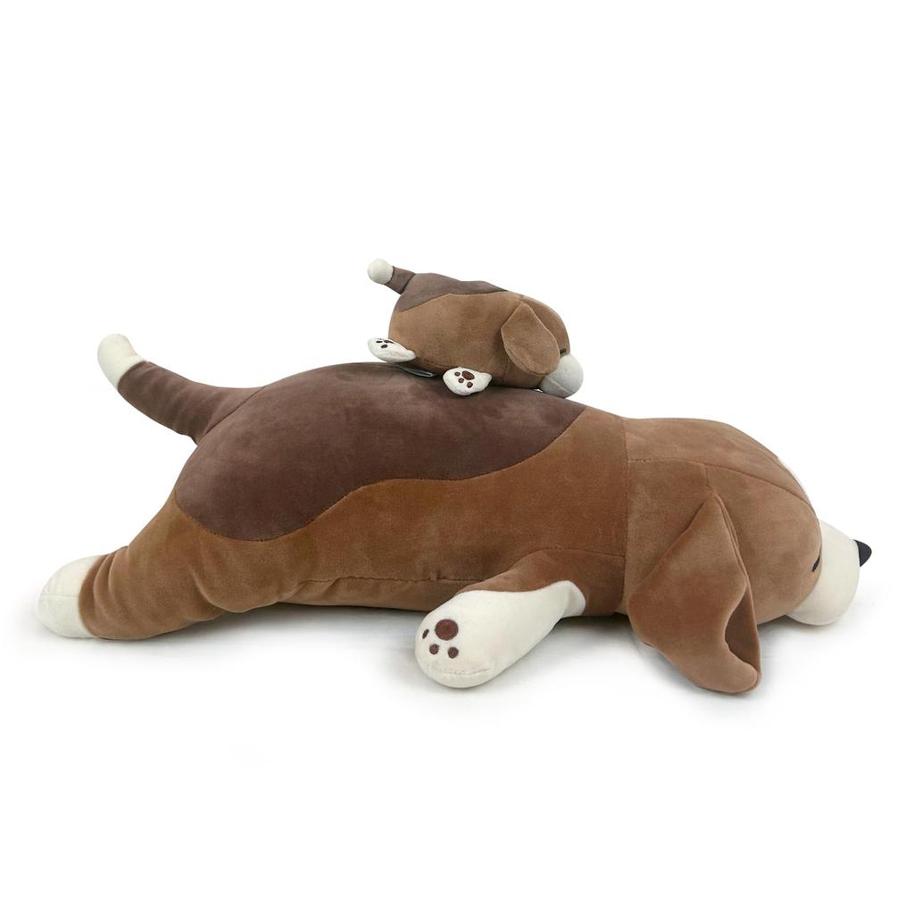 LIV HEART Premium Sleepy Animals Body Vicky the Medium Size Inches In Fluffy and Squishy Plush Body Gift Item Pillow, Beagle, (Approx. 21.2 (53 Cm)
