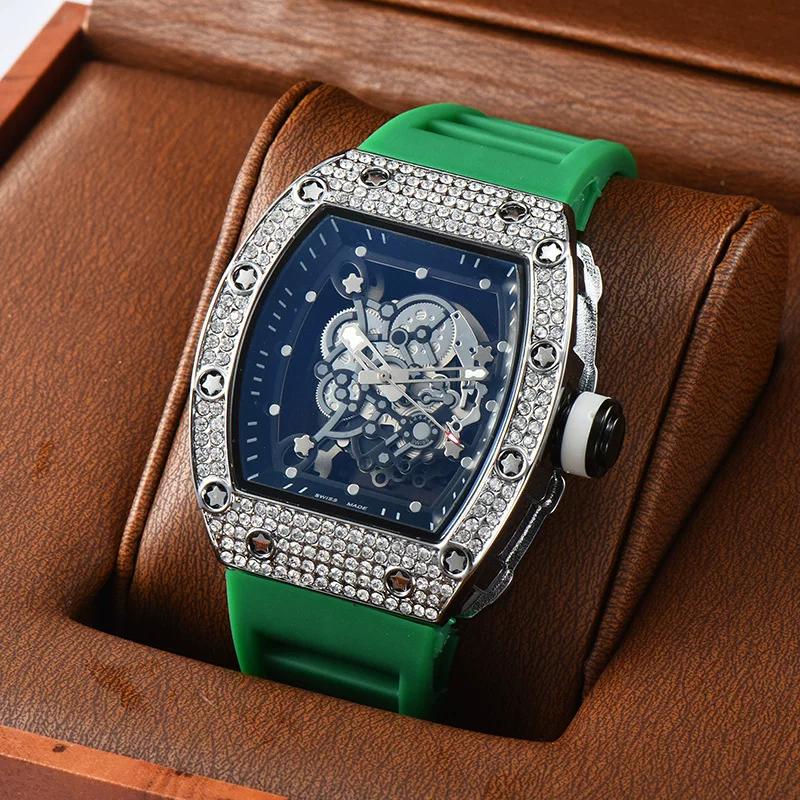Precision Quartz Watch Barrel Watch New Arrival Hollow Personality Tiger Head Watch Diamond Trendy Best-Selling Men and Women Neutral