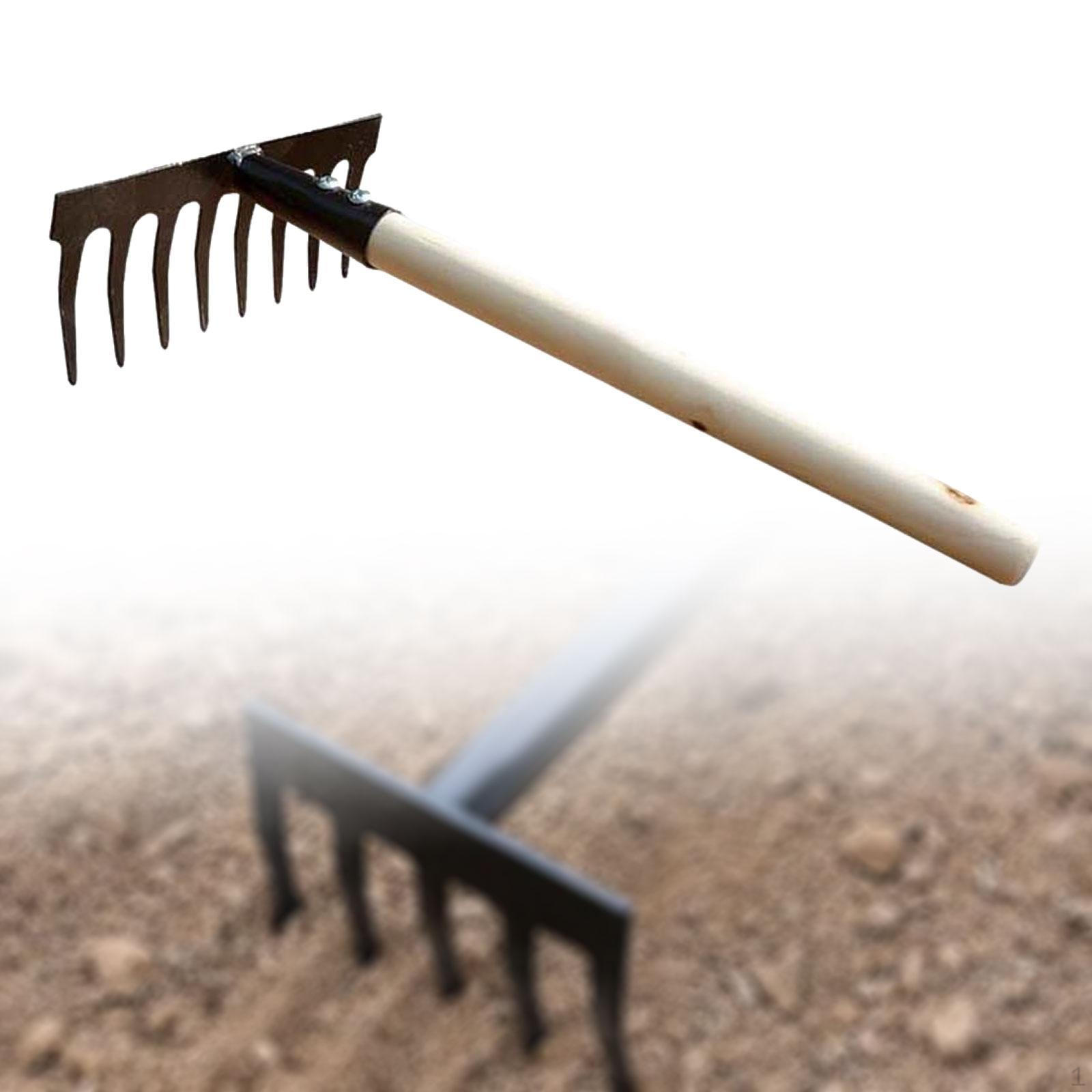 

Садовые грабли Инструмент Прополка Тяжелый для газона Домовладельцев Семейного Домашнего Двора 8 Tines