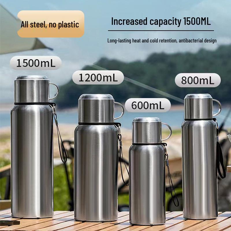 316 Stainless Steel Men's Large Capacity Insulated Outdoor Travel Mug with Tea & Water Separation, Custom Logo