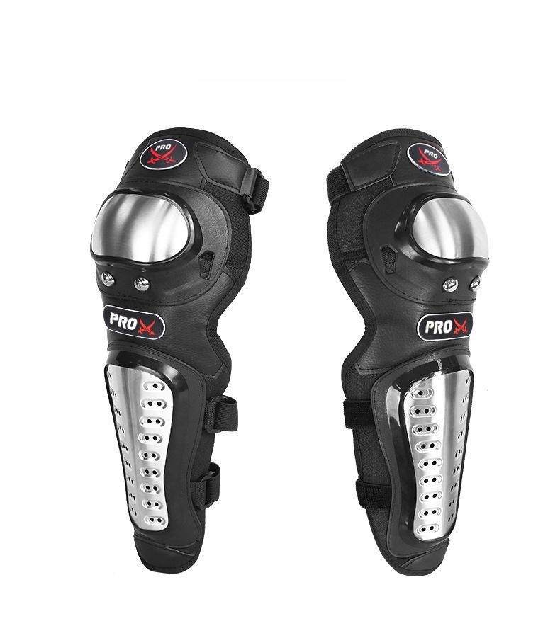 Zestaw zbroi motocyklowej: Ochraniacze na kolana i łokcie ze stali nierdzewnej, 4-częściowe, całoroczne, chroniące przed upadkiem